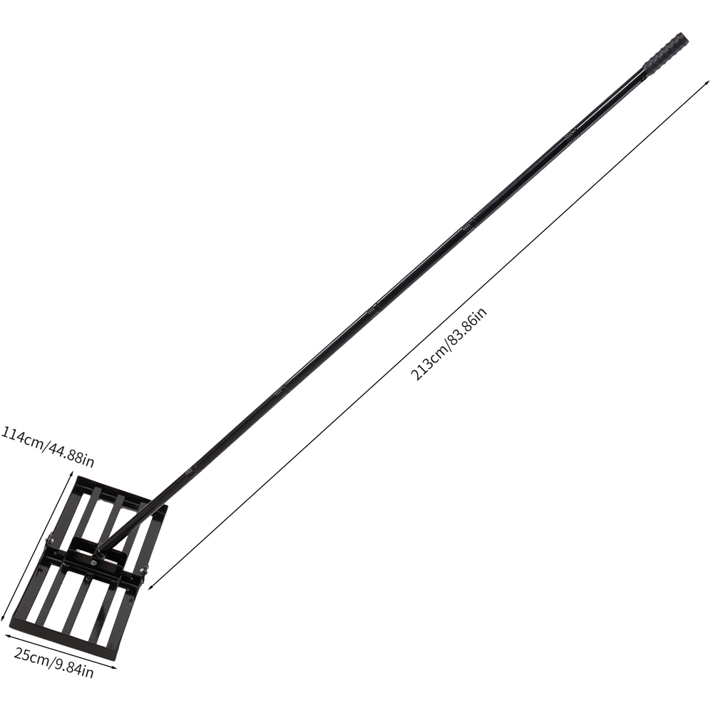 Living and Home Garden Lawn Levelling Rake with Detachable Long Handle 114 x 25 x 213cm Image 8