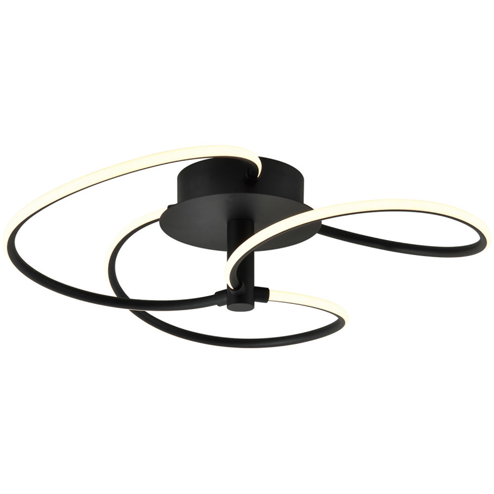 Happy Homewares Fan Shape Matt Black Sand LED Ceiling Light Image 5