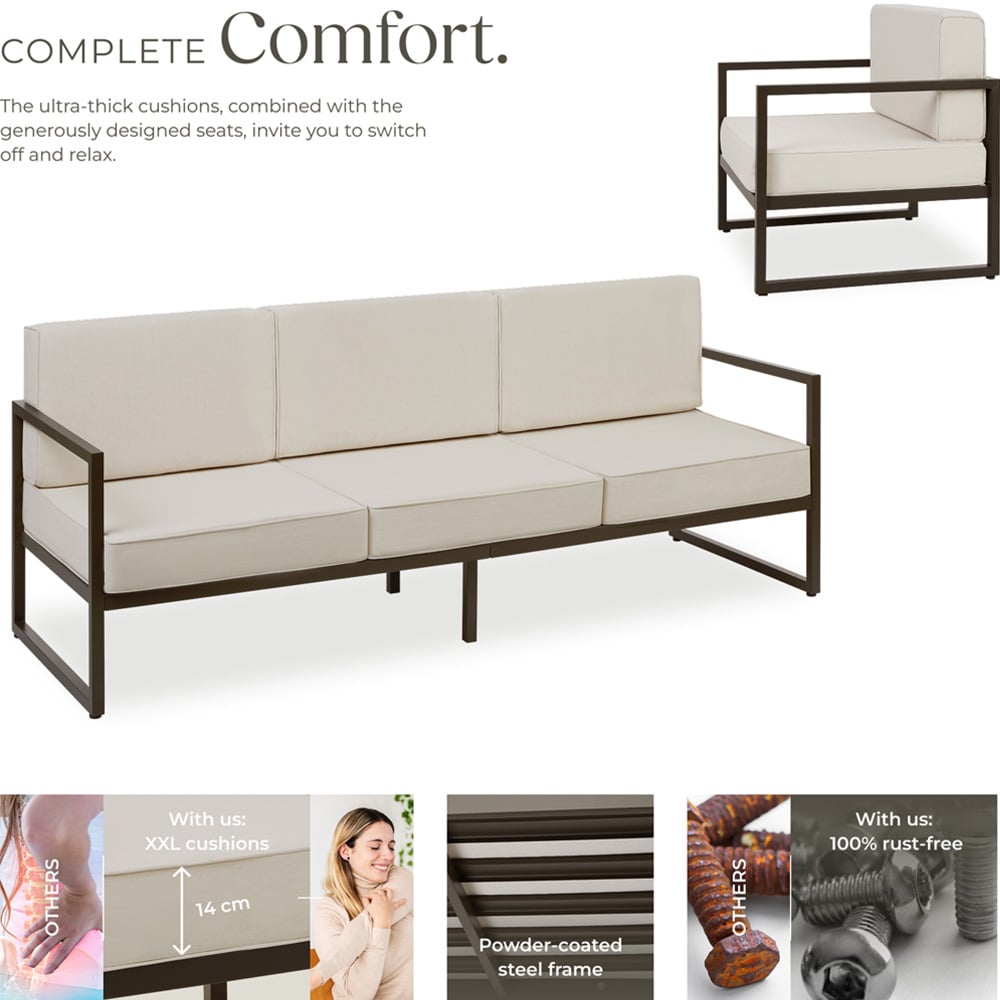 tectake Comosa 7 Seater Garden Sofa Set with Cushion Image 3