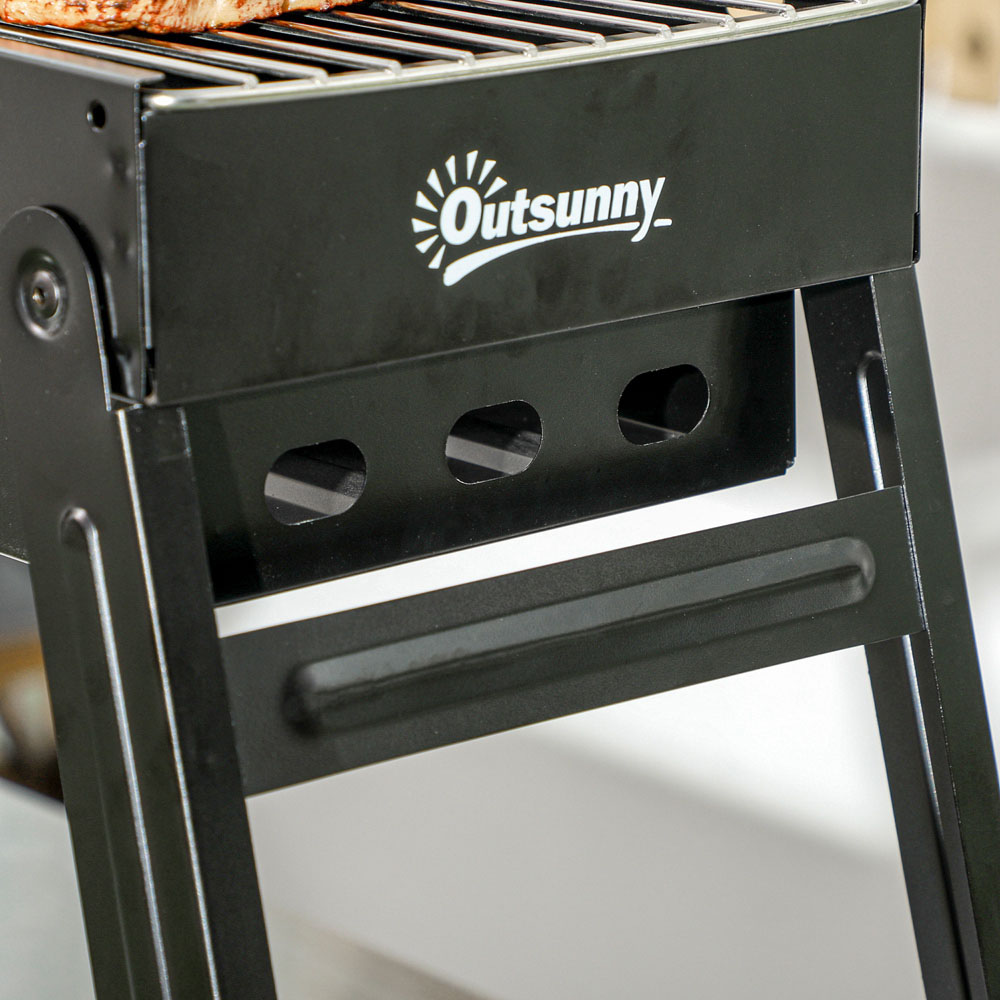Outsunny Black Portable Charcoal Grill with Pull Out Charcoal Basin Image 3