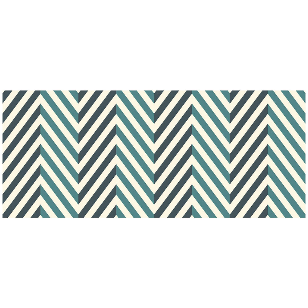 Warren Reed Designer Geometric Herringbone Chevron Blues Glass Bathroom Splashback 25 x 60cm Image 2