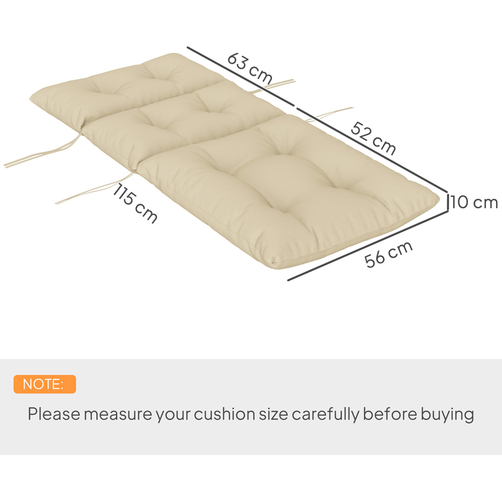 Outsunny Beige Adirondack Rocking Chair Cushion 115 x 56cm Image 7