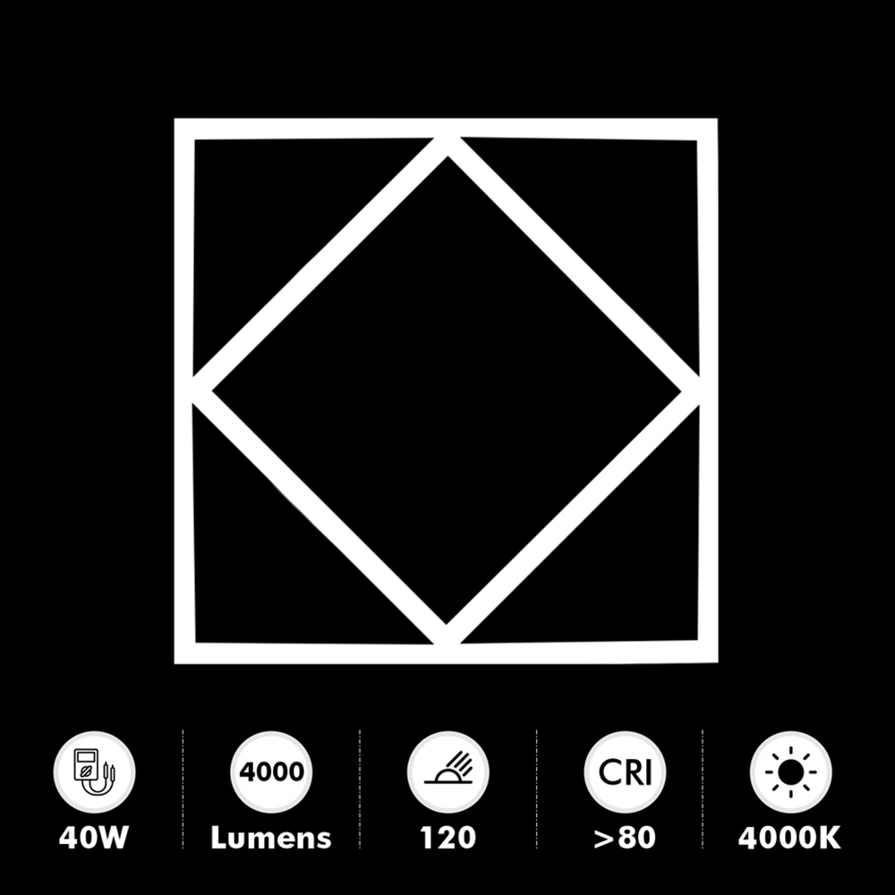 ENER-J 40W 4000K Double Square Borderline LED Panel 60 x 60cm Image 9