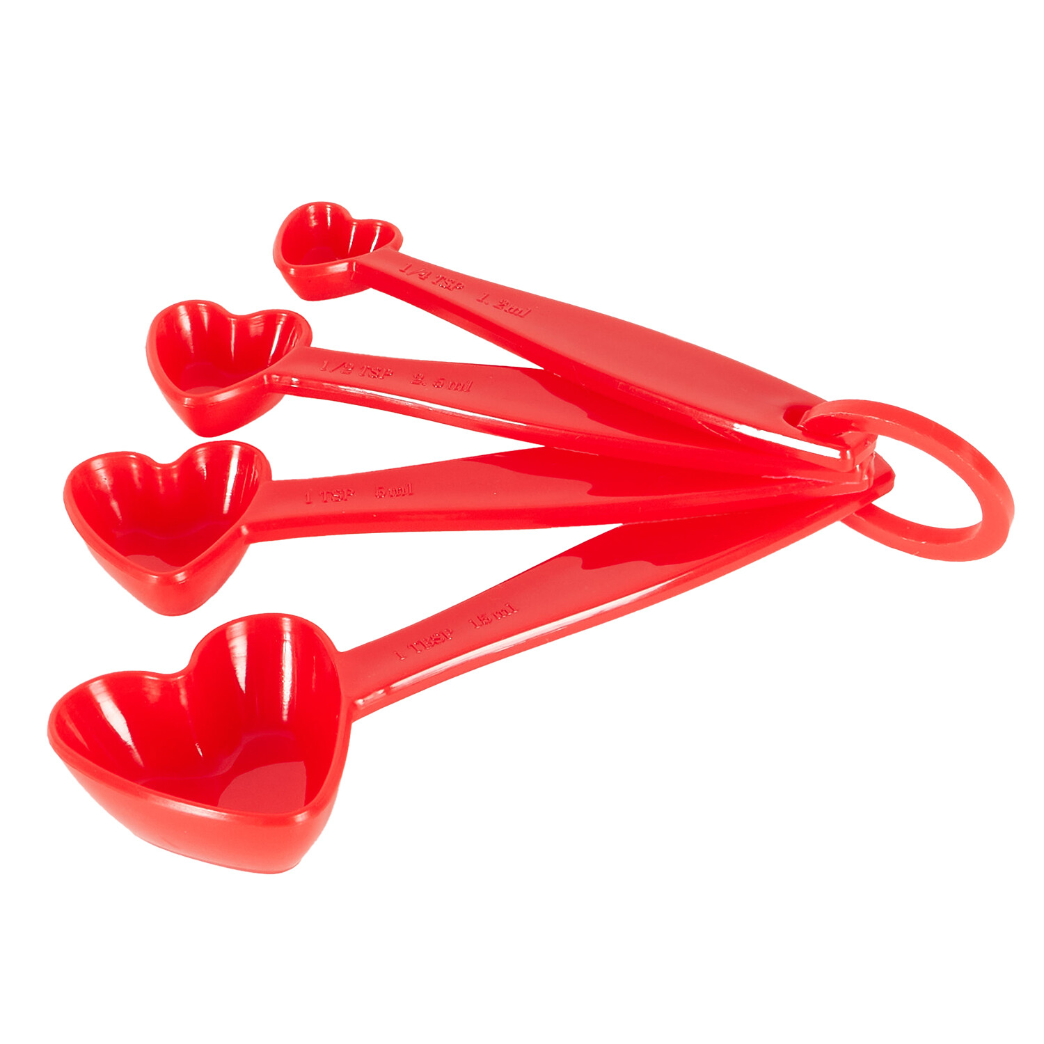 Heart Measuring Spoons - Red Image 3