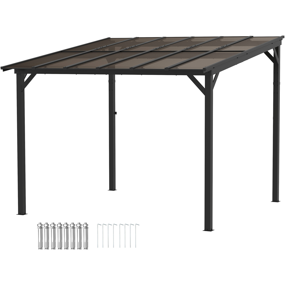 Outsunny 3 x 3m Black Pergola with Waterproof Roof Image 2