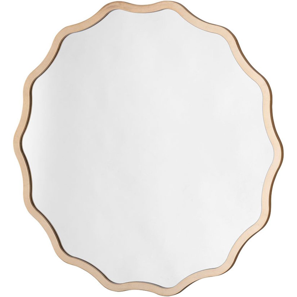 Yearn Wavy Gold Ripple Edged Round Mirror 90cm Image 1