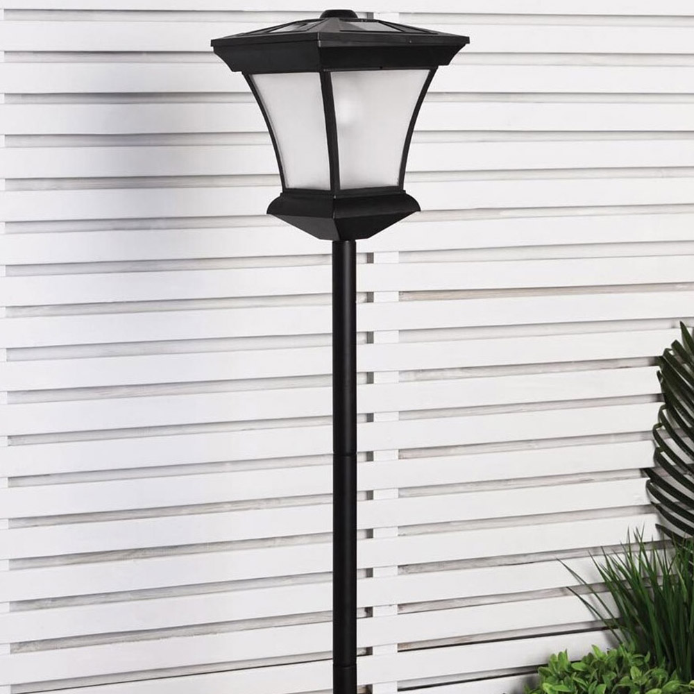 Solar Post With Plant Pot - Black Image 3