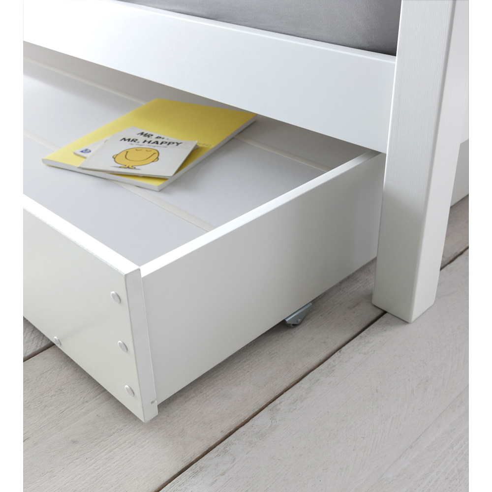 Noa and Nani Hampshire Single White Bed Frame with Olaf Pull-Out ...