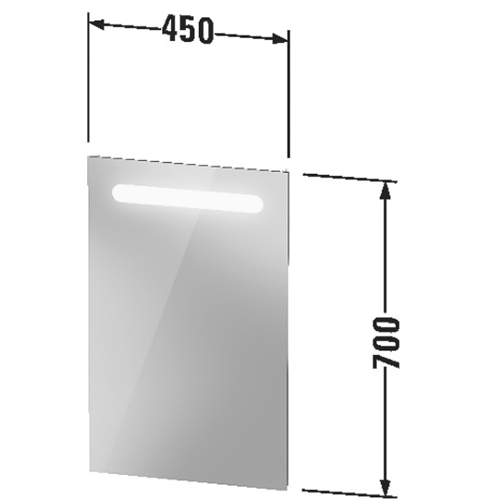 Duravit Matt White LED Wall Mirror 70 x 45cm Image 3