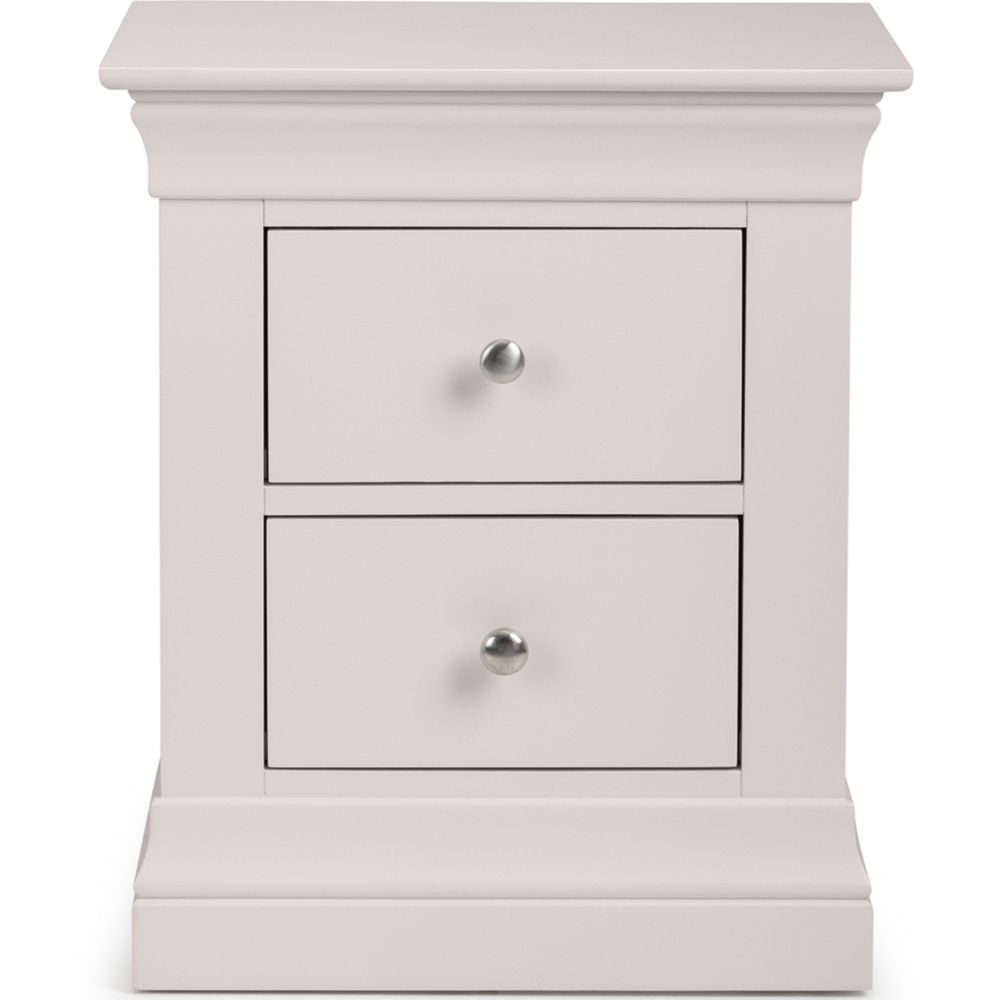 Julian Bowen Clermont 2 Drawer Light Grey Bedside Table Image 3