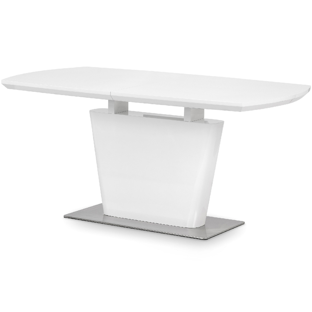 Julian Bowen Como 4 Seater High Gloss Table Set White and Grey Image 4