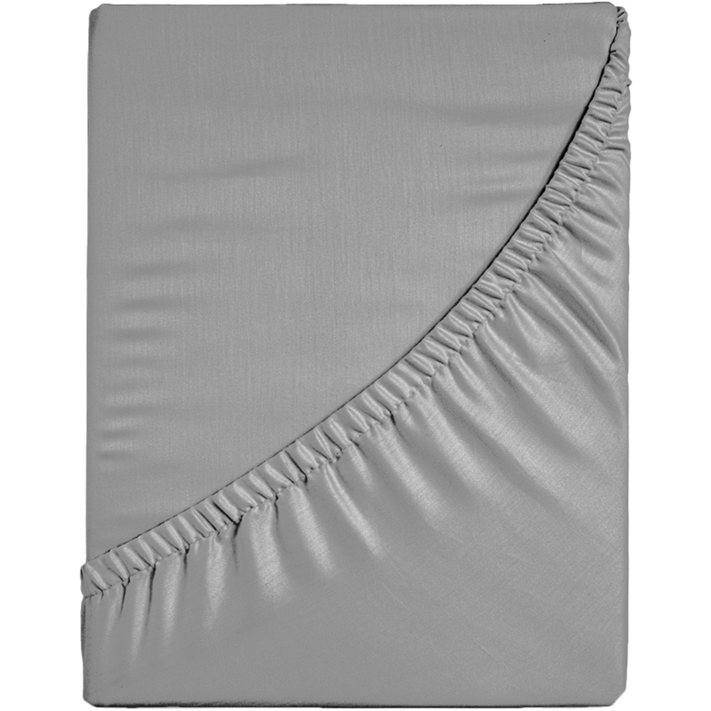 Velosso Microfibre Single Grey Fitted Sheet Image 1