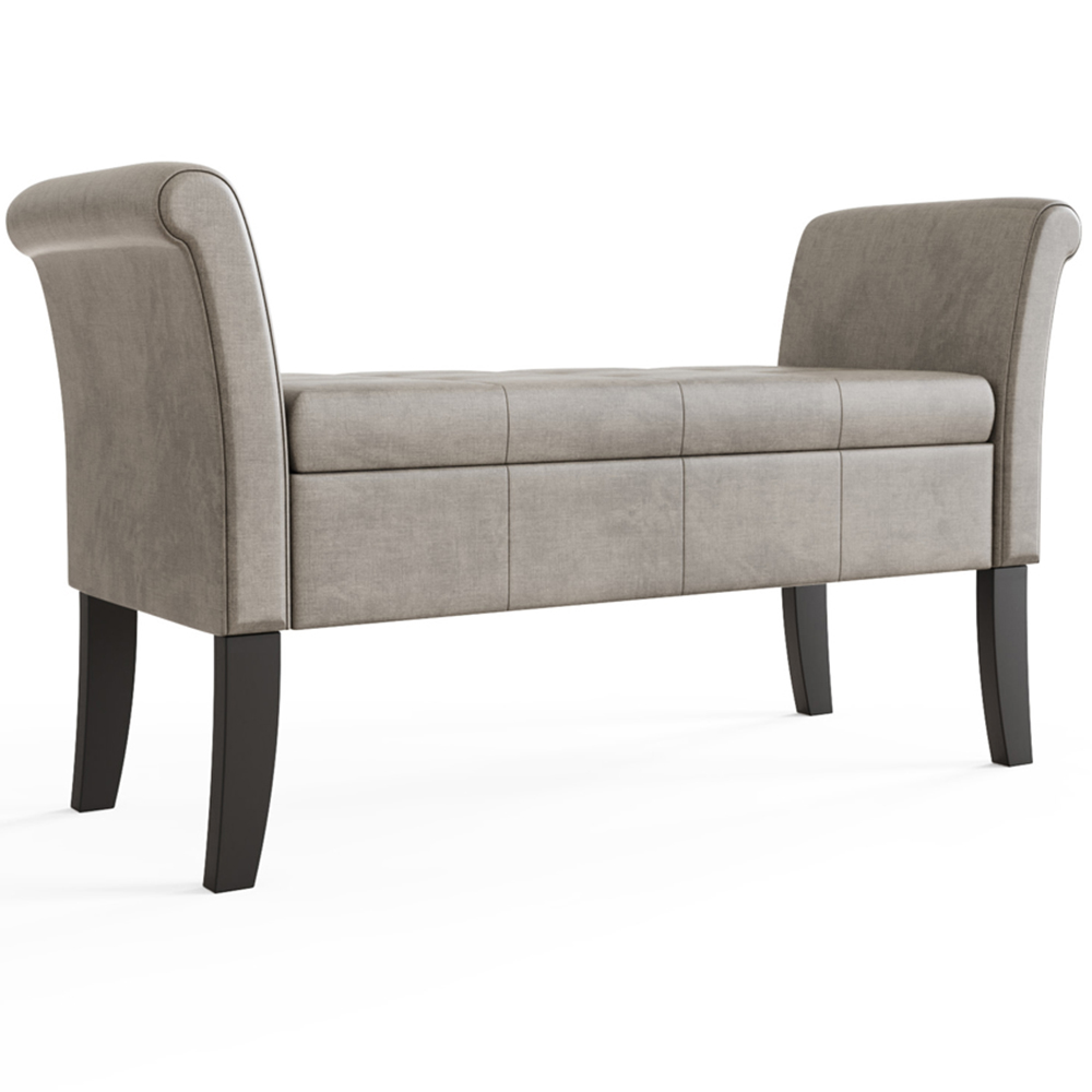 GFW Balmoral Silver Upholstered Window Seat Image 2