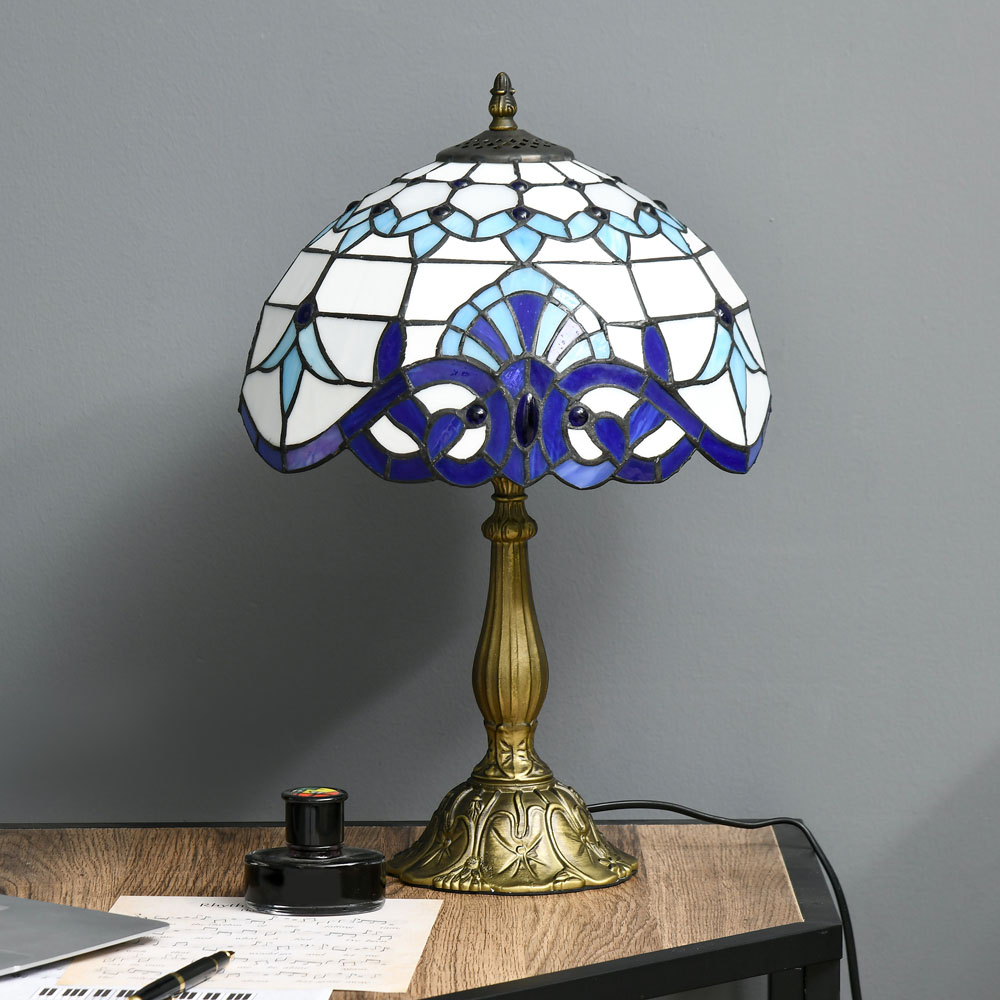 Portland Stained Glass Antique Table Lamp Image 4