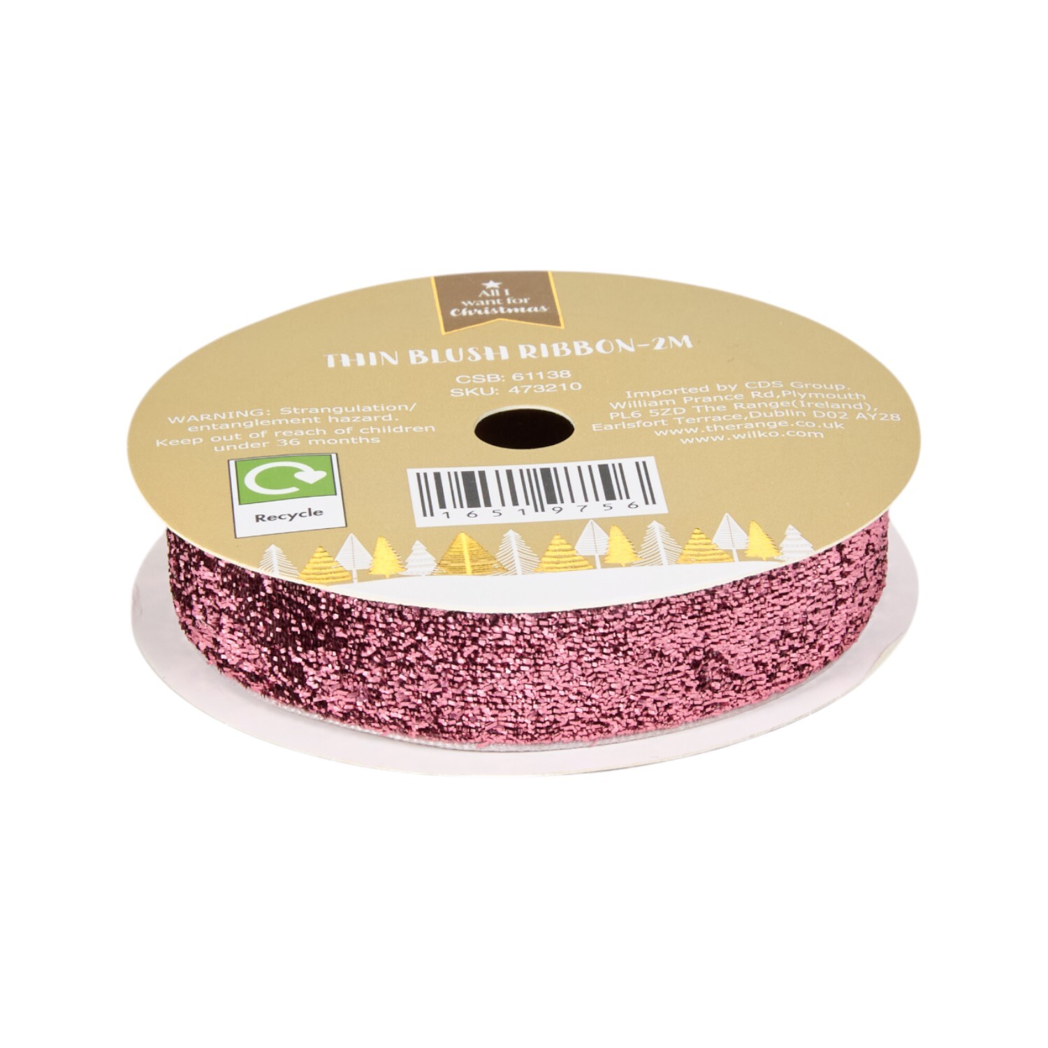 Festive Thin Blush Ribbon Image 5