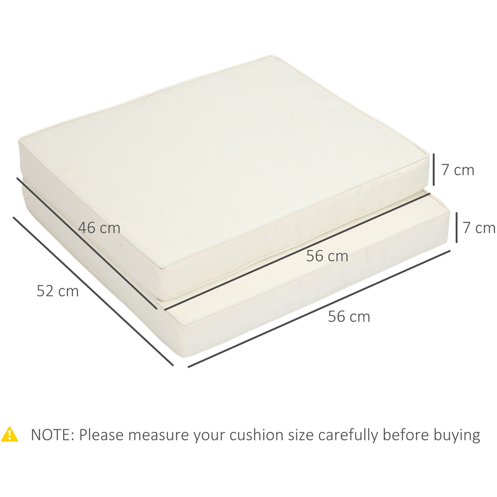 Outsunny Cream White Seat and Back Garden Cushion Set Image 7