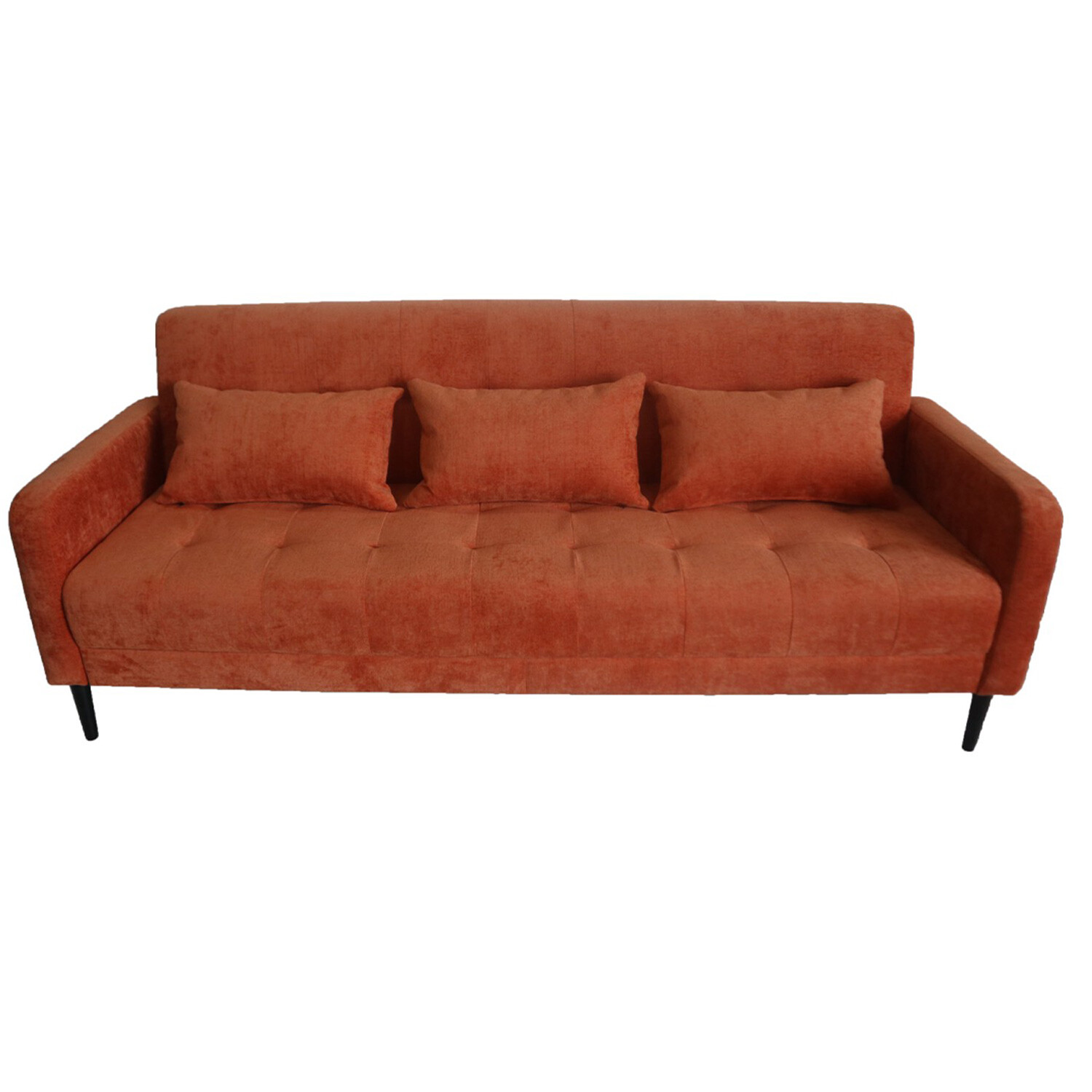 Amber 3 Seater Orange Fabric Sofa Image 2
