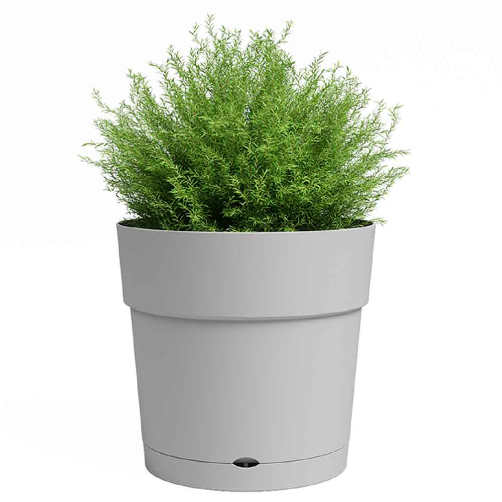 Artevasi Capri Light Grey Wide Plant Pot with Water Reserve 30cm Image 3