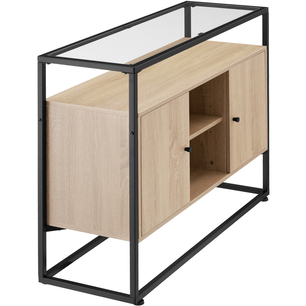 tectake Oldham 2 Compartment Light Wood Sideboard Image 4