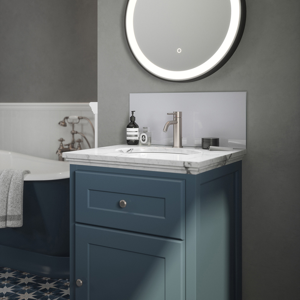 Splashback Pearl Shimmer Toughened Glass Self Adhesive Bathroom Splashback 250 x 500mm Image 2