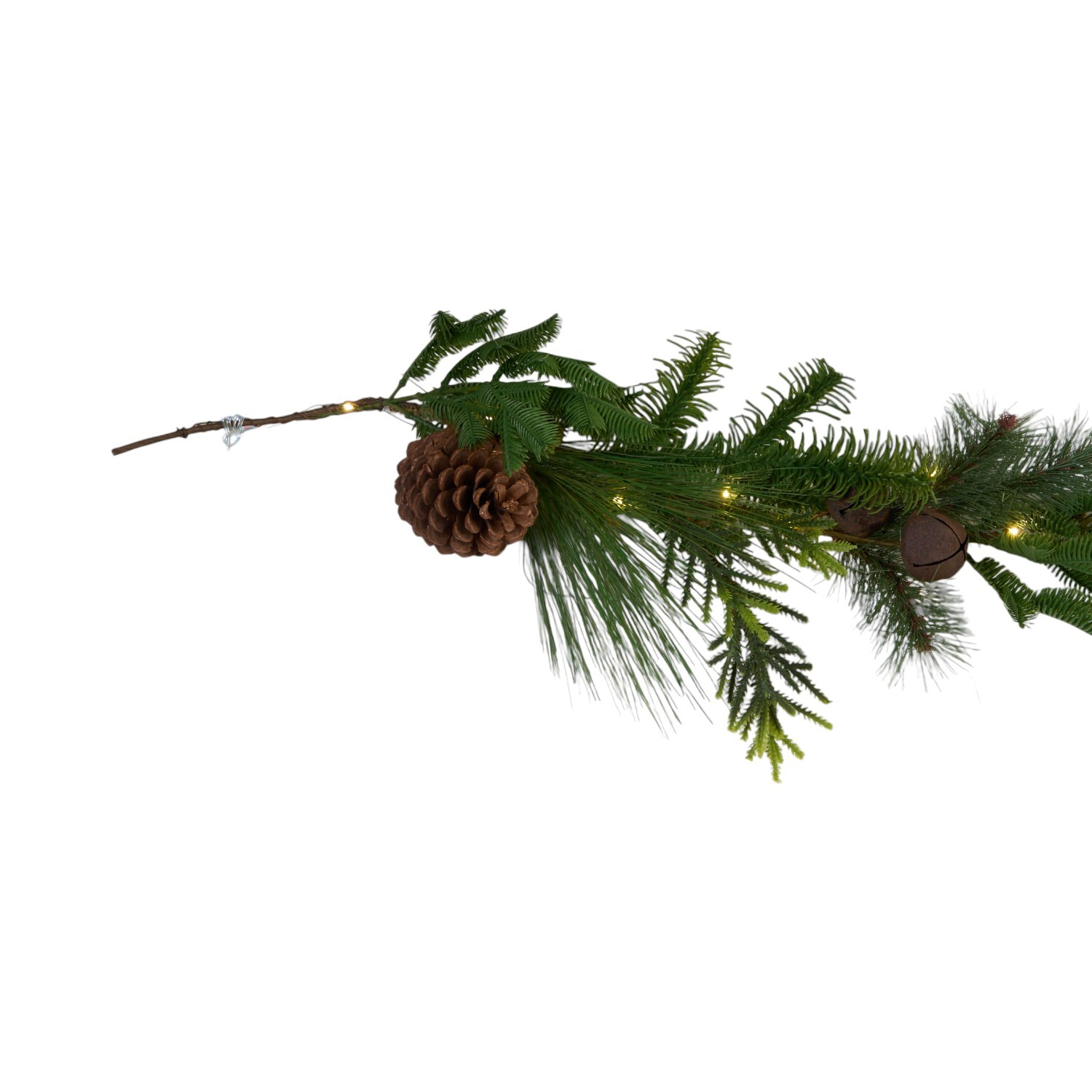 Pinecone and Bells Garland - Green and Brown Image 6