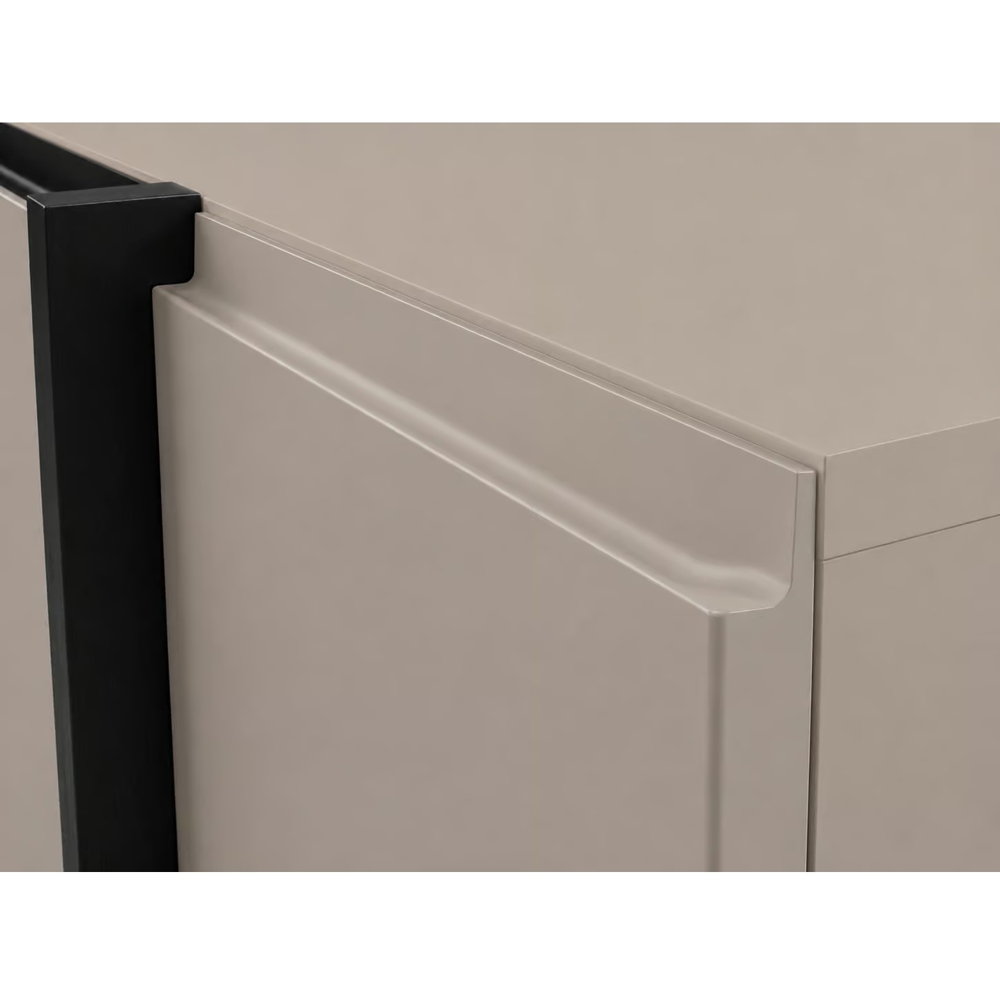 Impact Furniture Kiznie Beige Cashmere and Black 4 Door TV Unit Image 5