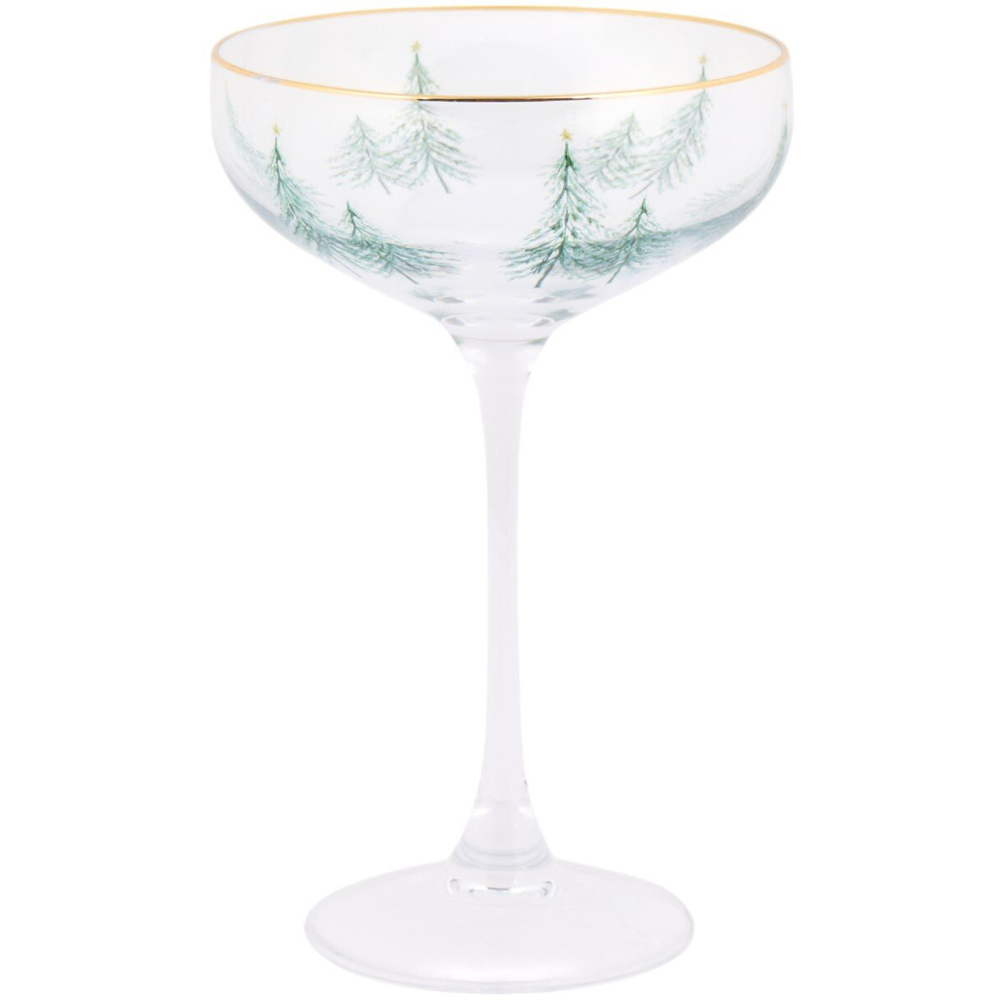 Christmas Tree Coupe Glass Clear Image 3