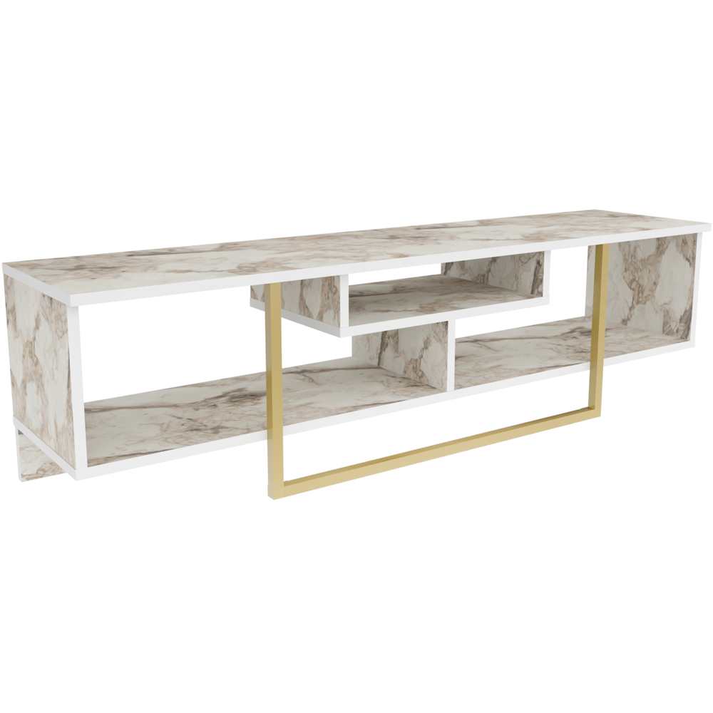 Decorotika Asal 3 Shelf Ephesus and Gold Modern TV Unit Image 2