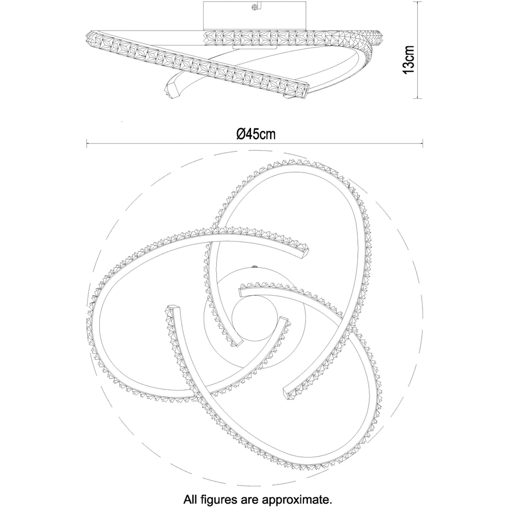 Cosylyte Moora 3 Light Matt Black Curved Beaded LED Ceiling Light Image 7