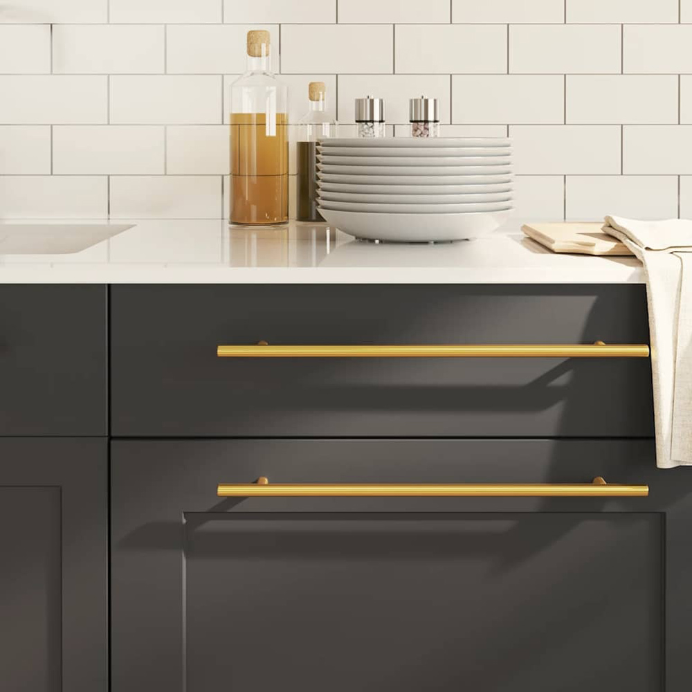 Wallplus Gold Stainless Steel T-Shaped Cabinet Handle 40cm 5 Pack Image 2