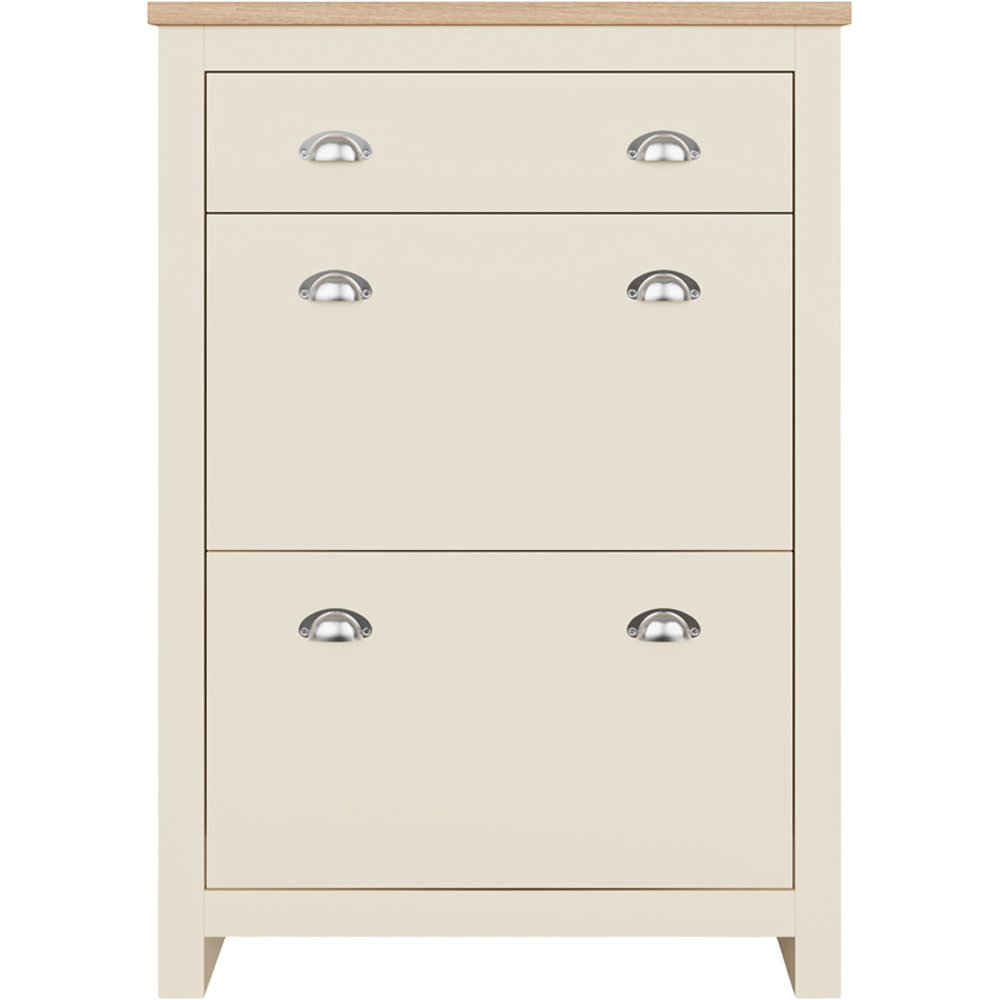 GFW Lancaster Cream 2 Door 1 Drawer Shoe Cabinet Image 2