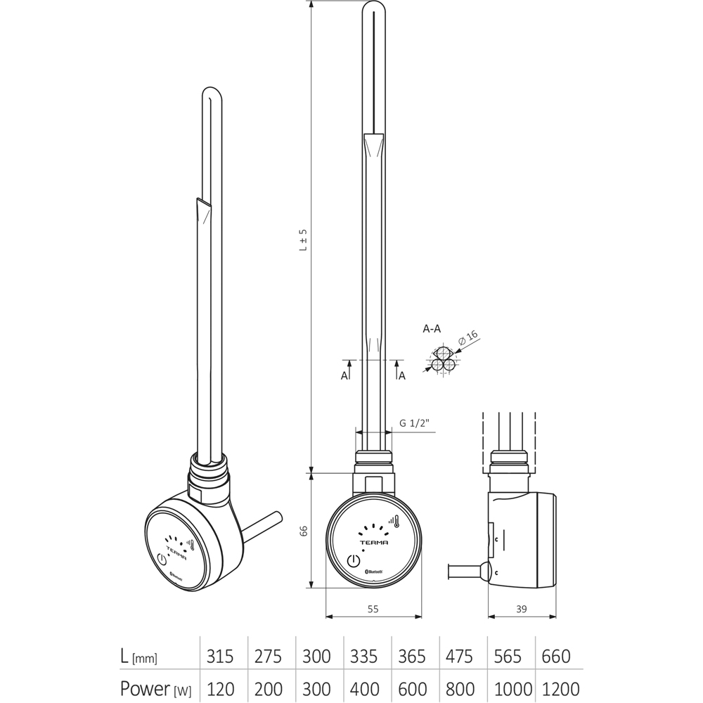 Terma MOA Blue Silver Heating Element 800W Image 9