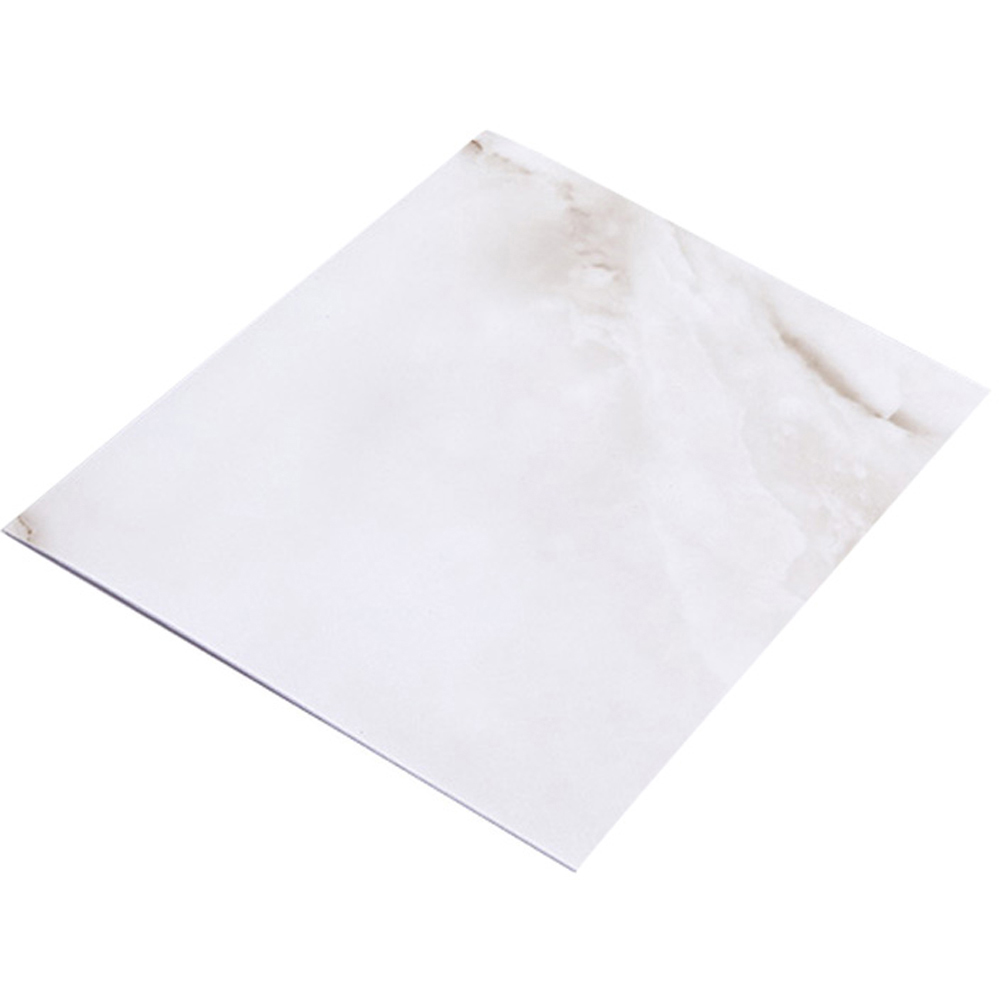 Living and Home Marble Patterned White PVC Self Adhesive Wall Sticker 10 Pack Image 3
