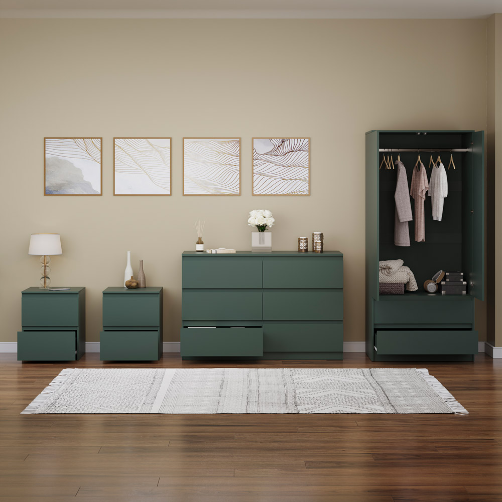 Vida Designs Denver Jasper Green 4 Piece Bedroom Furniture Set Image 4