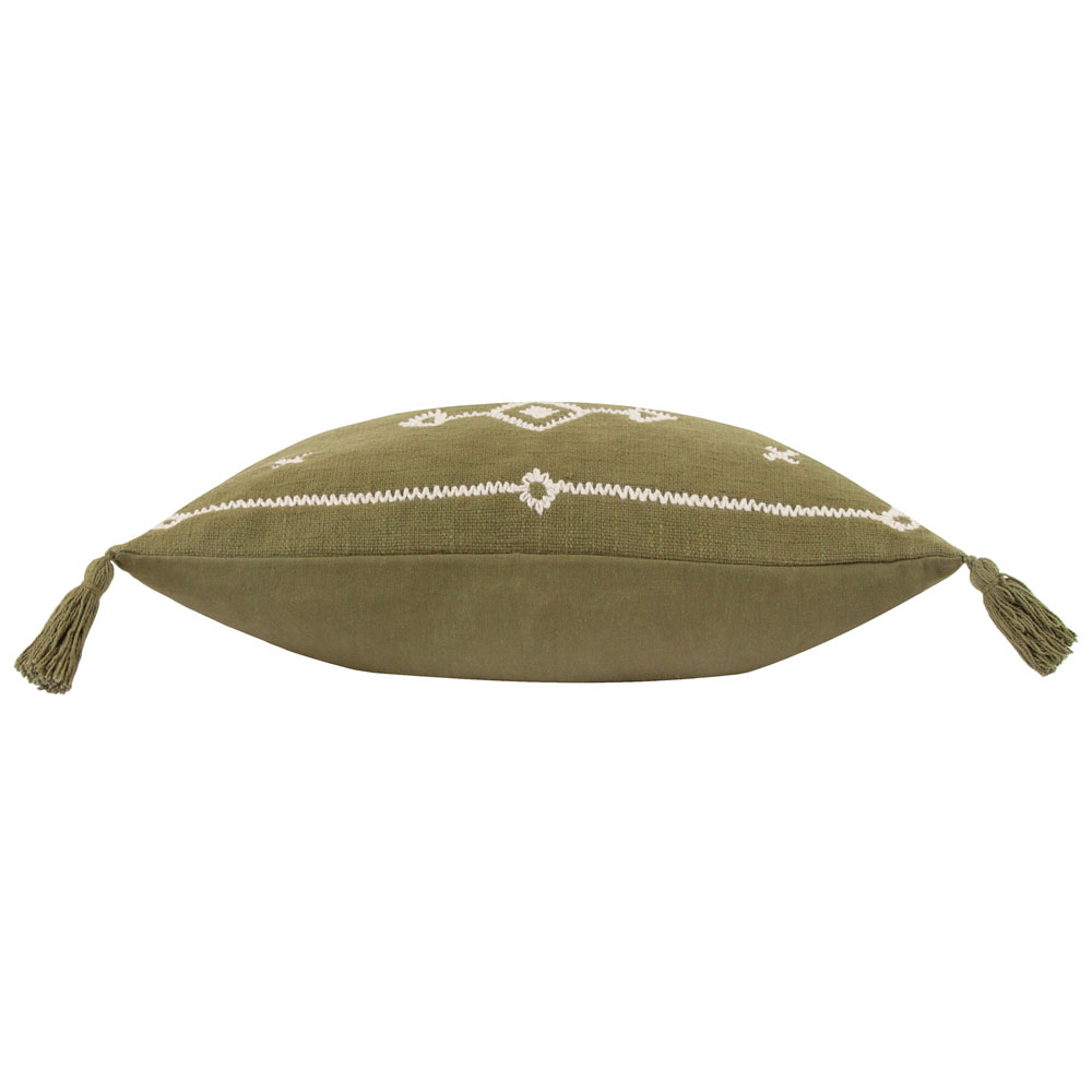 Yard Folis Khaki Embroidered Cushion Image 3