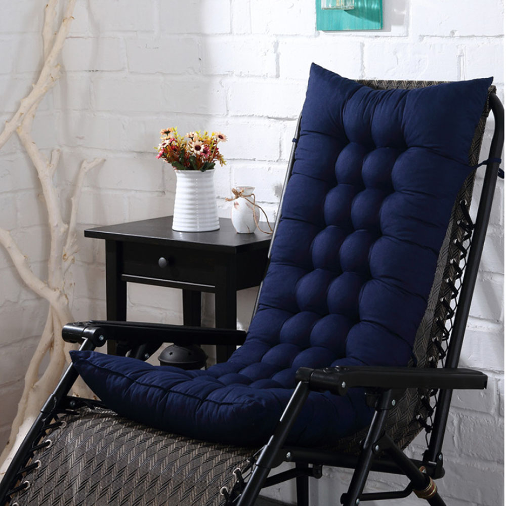 Living and Home Blue Thick Soft Lounge Chair Cushion 110 x 40cm Image 5