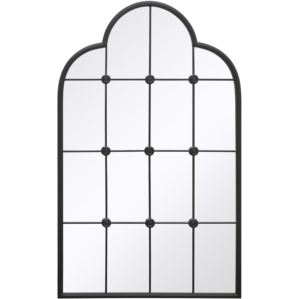 Charles Bentley Monaco Black Industrial Style Wall Mirror Image 1