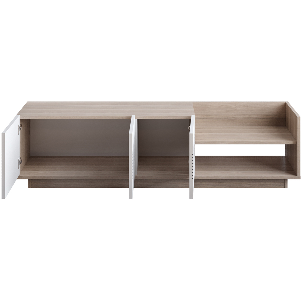 Decorotika Viano 3 Door 2 Shelf Cordoba and White TV Unit Image 2