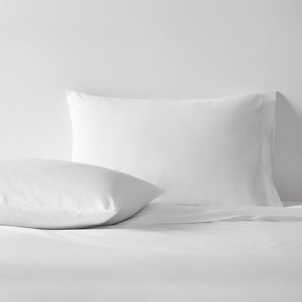 Sweet Dreams Percale White Housewife Pillowcase 2 Pack Image 3