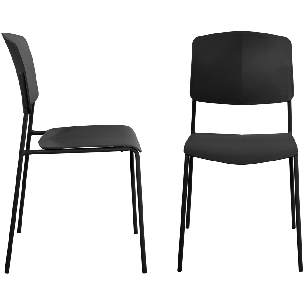 Core Products Aspen Academy 4 Seater Plastic Rectangular Dining Set White and Black Image 4