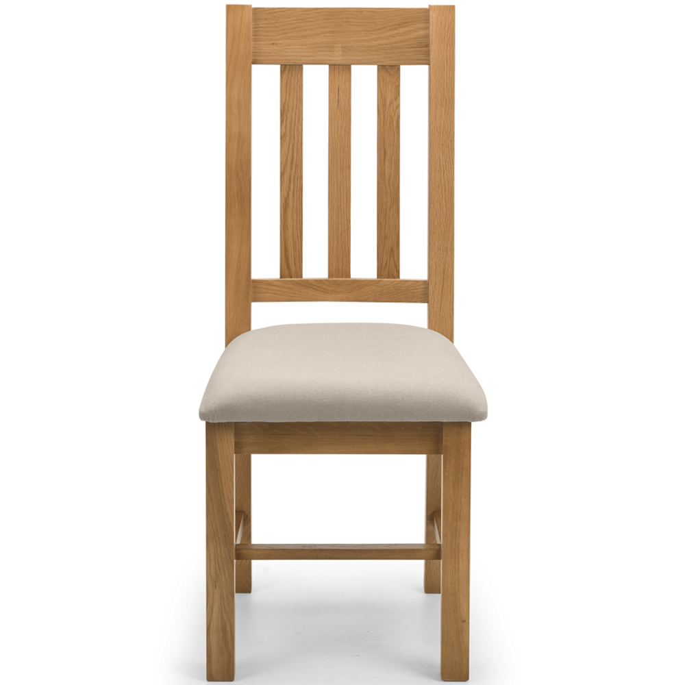 Julian Bowen Hereford Set of 2 Taupe and Oak Dining Chair Image 4