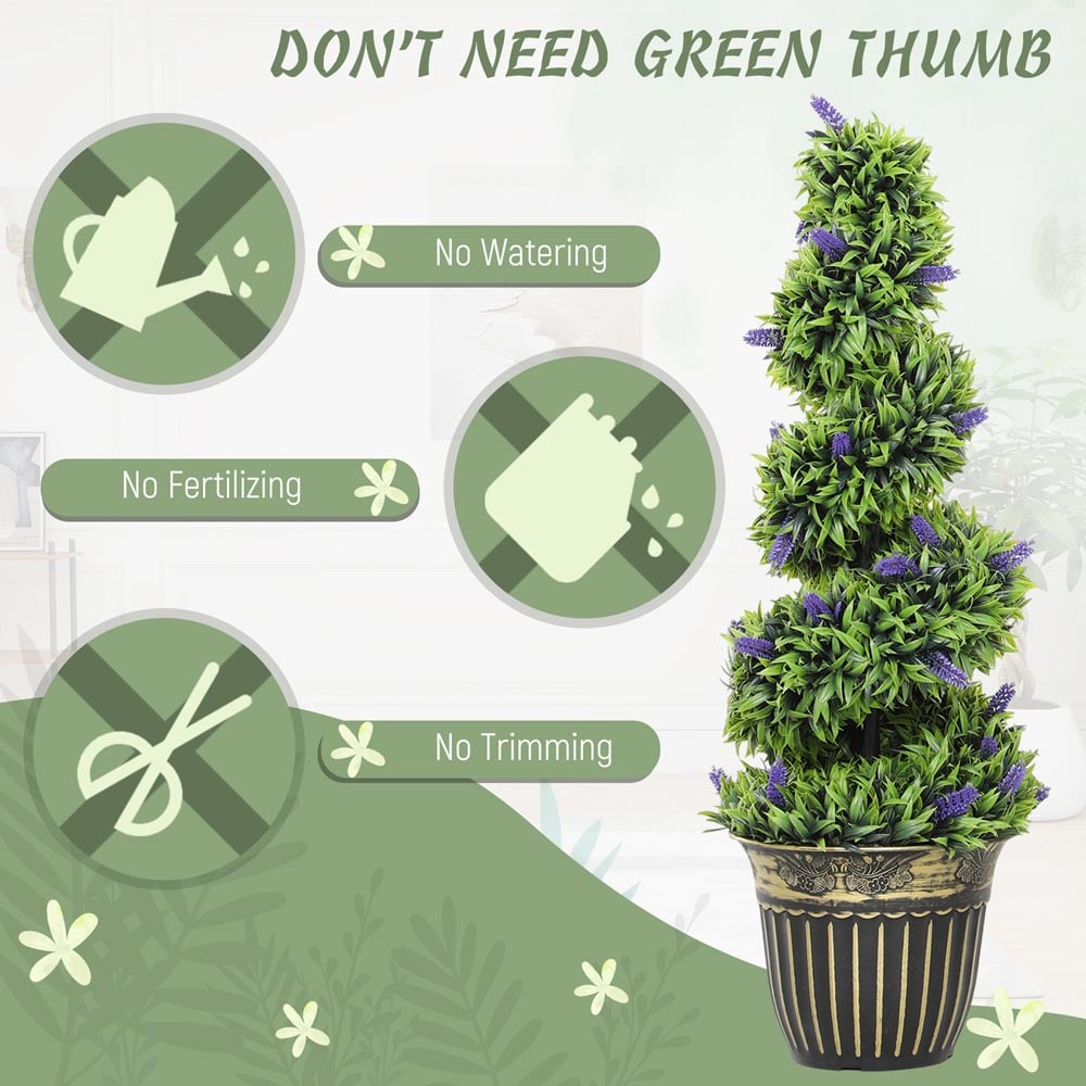 Portland Lavender Decorative Artificial Plant in Pot 90cm 2 Pack Image 6