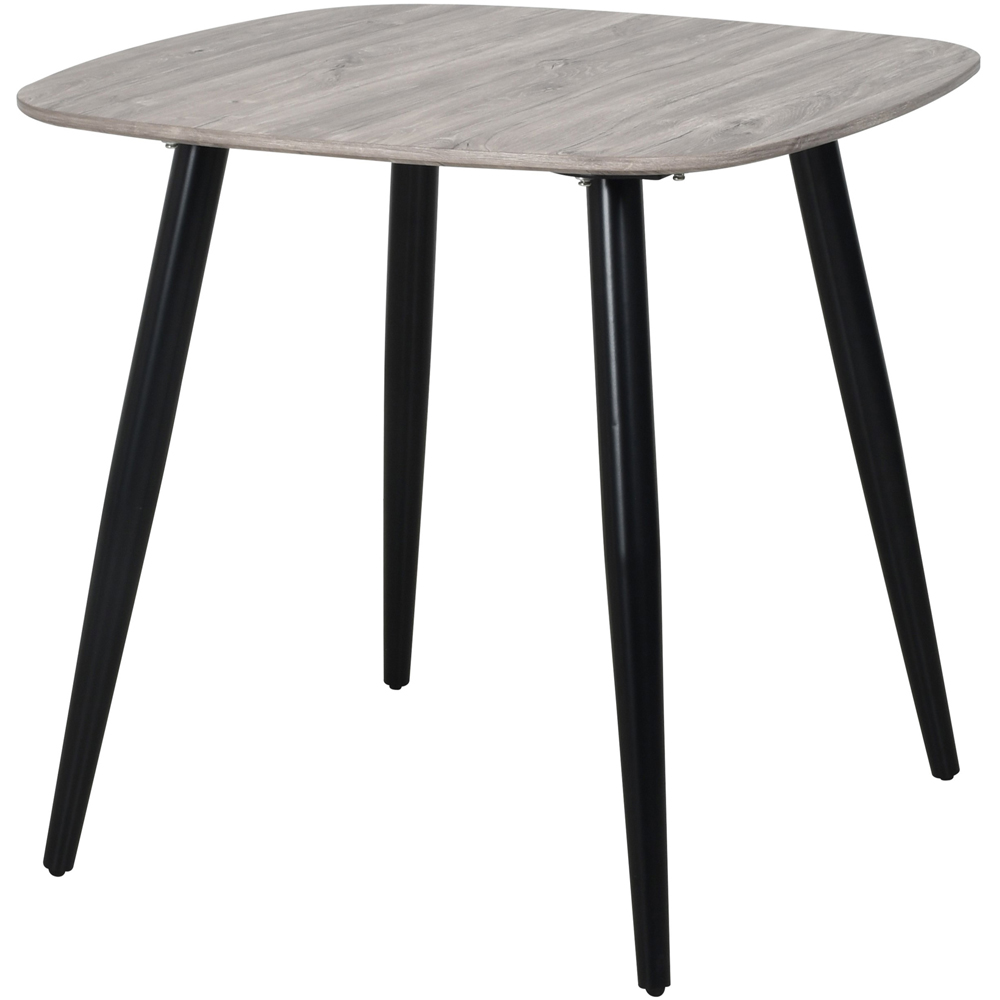 Core Products Aspen 2 Seater Square Dining Table Grey Oak Effect and Black Image 2