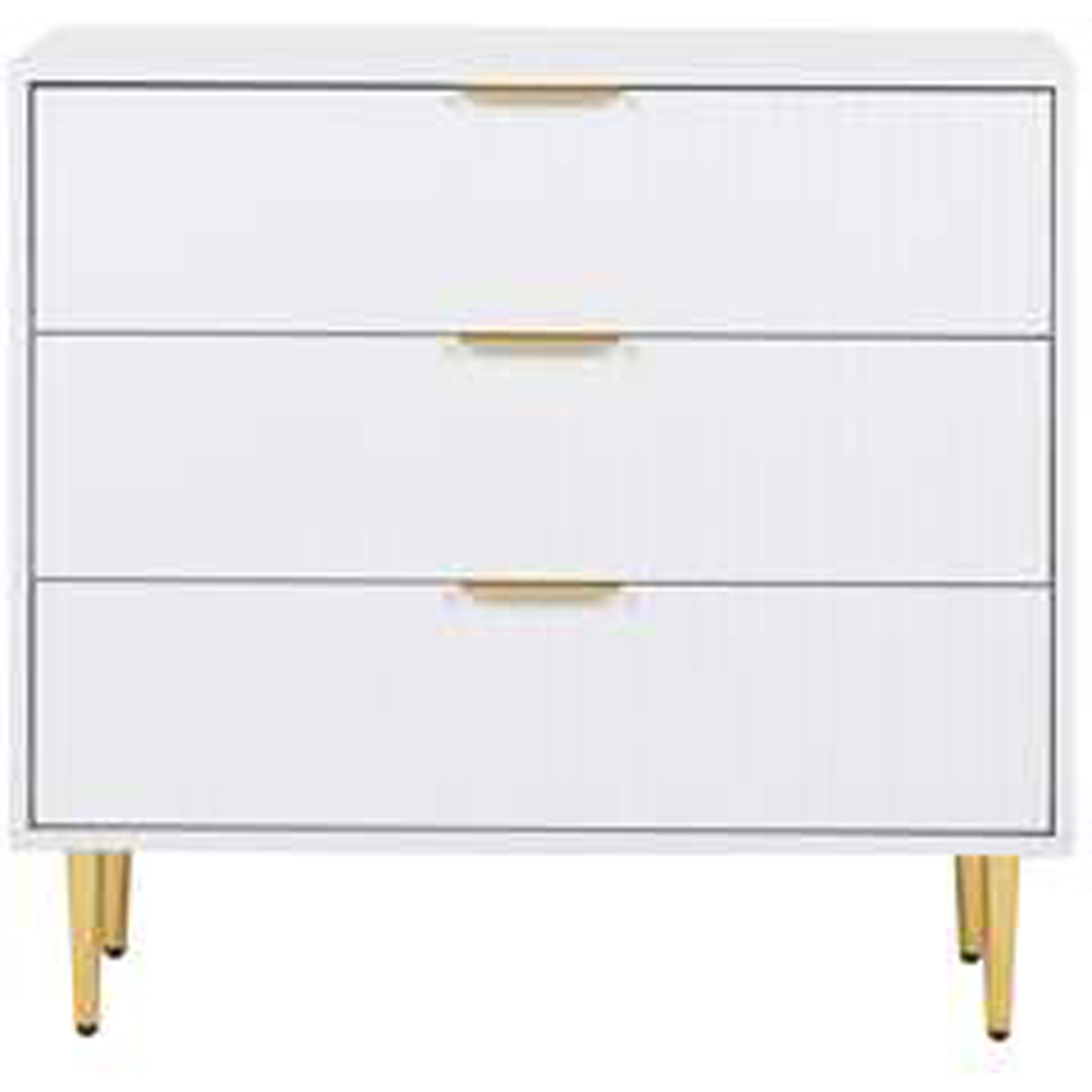 Birlea Zara 3 Drawer White Fluted Chest of Drawers Image 5