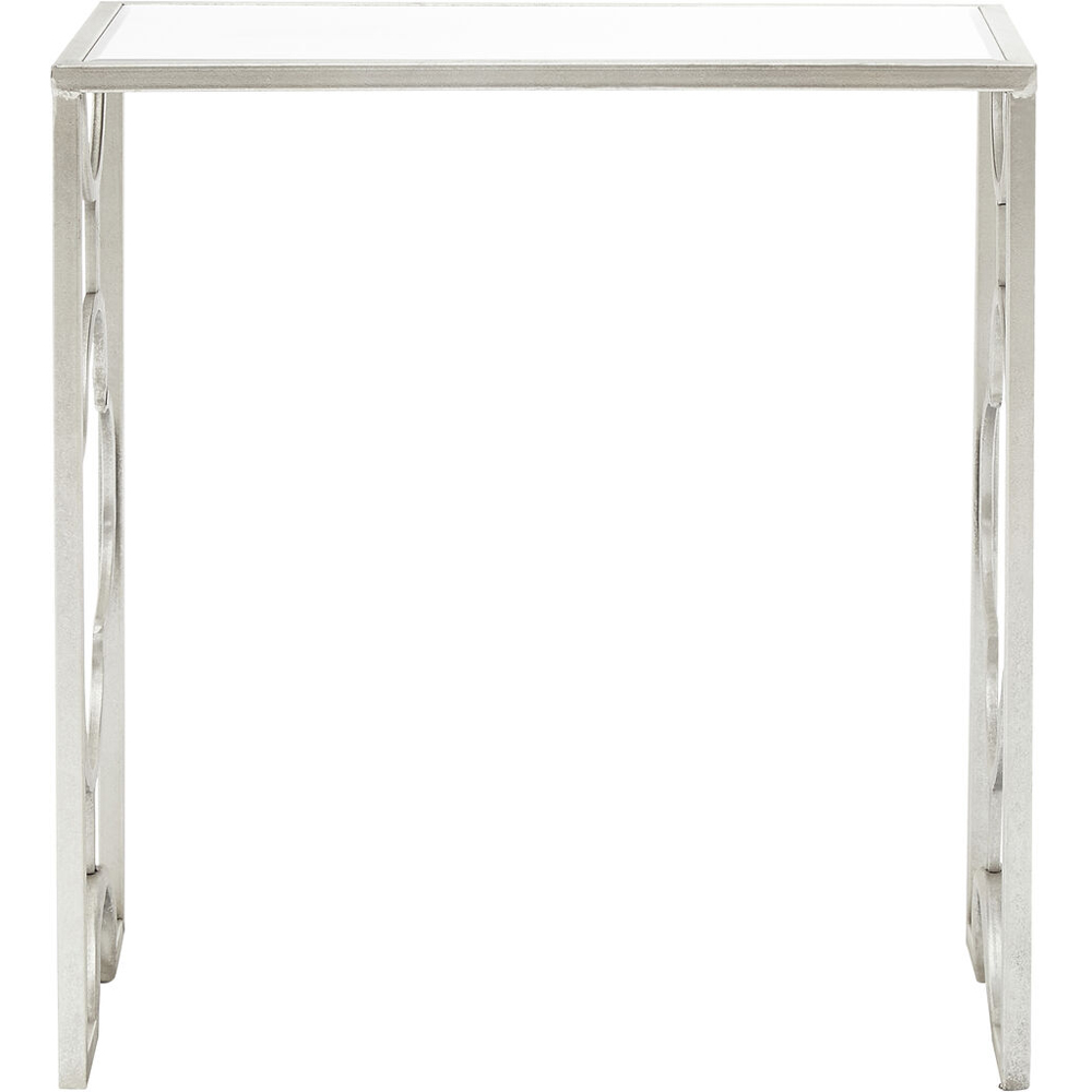 Premier Housewares Merlin Silver Leaf Nest of Table Set of 2 Image 2