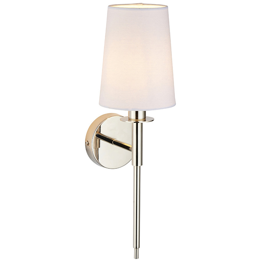Merano Florence Nickel and White Fabric Wall Lamp Image 3