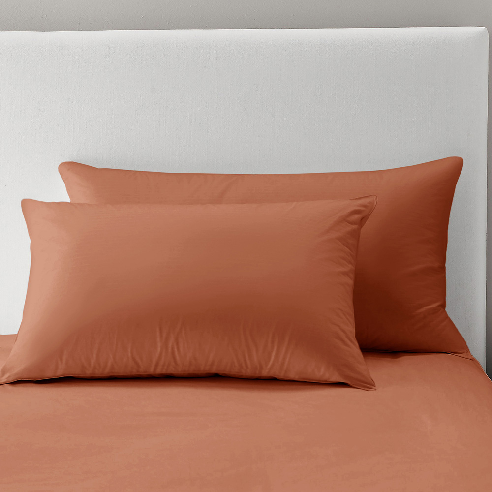 Velosso Microfibre Orange Pillowcase 2 Pack Image 2