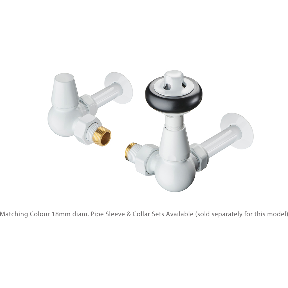 Terma Traditional White 3-Axis Thermostatic Radiator Valve and Lockshield Set Image 4