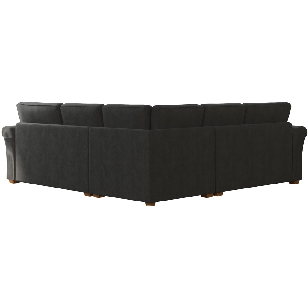 Castleacre 4 Seater Steel Plush Velvet Fixed Back Corner Sofa Image 4