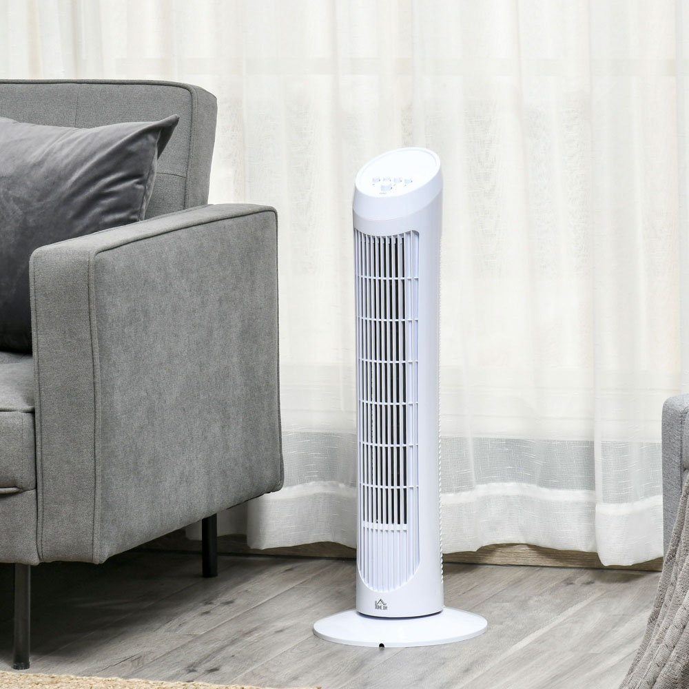 HOMCOM White Tower Fan 30 inch Image 2